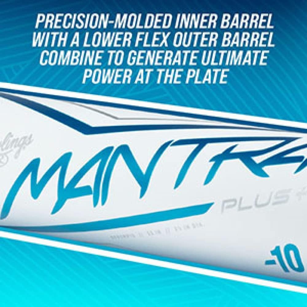 New 2023 Rawlings Mantra+ -10 Fastpitch Softball Bat White/Blue Composite