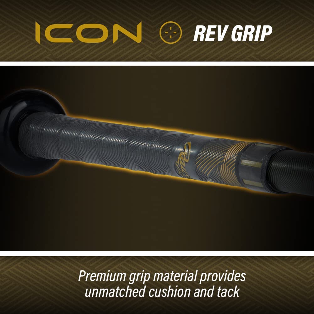 New Rawlings 2023 ICON Baseball Bat USSSA 2 Pc Composite -10 Black/Metal