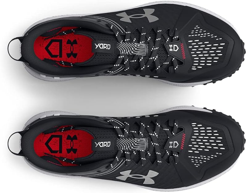 New Under Armour Men's Yard Low Turf Baseball Cleat Shoe, (001) Black/Black/White, 10