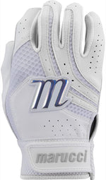 New Marucci Medallion Fastpitch Batting Gloves Adult Large White/Violet
