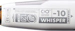 New 2023 DeMarini Whisper (-10) Fastpitch Softball Bat White/Silver/Copper