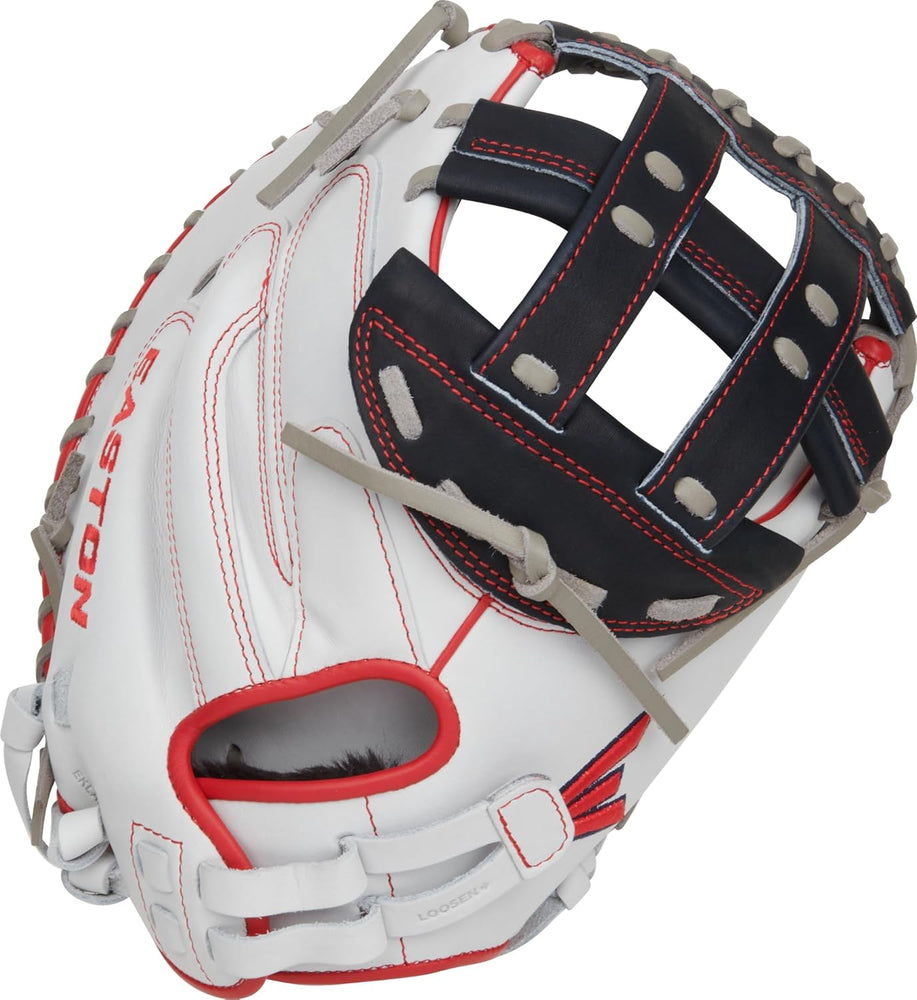 New Easton Professional Collection Fastpitch Softball Glove 34" RHT Nvy/Rd H-Web