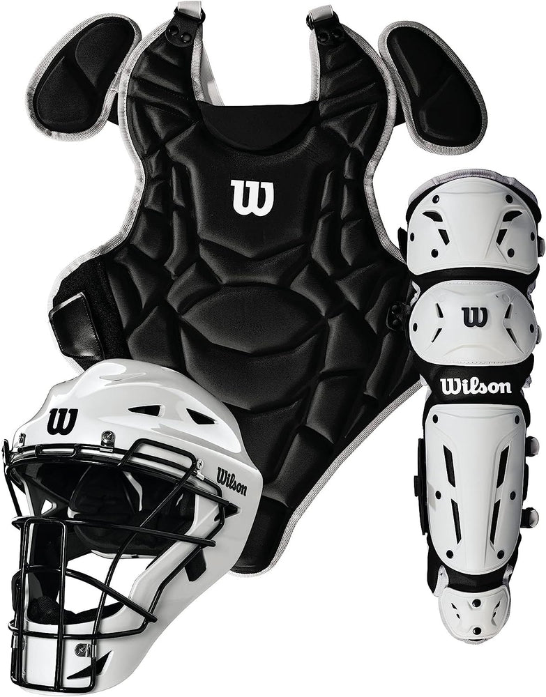 New Wilson EZ Gear 2.0 Youth Catcher's Gear Kit Complete Set Black/Gray
