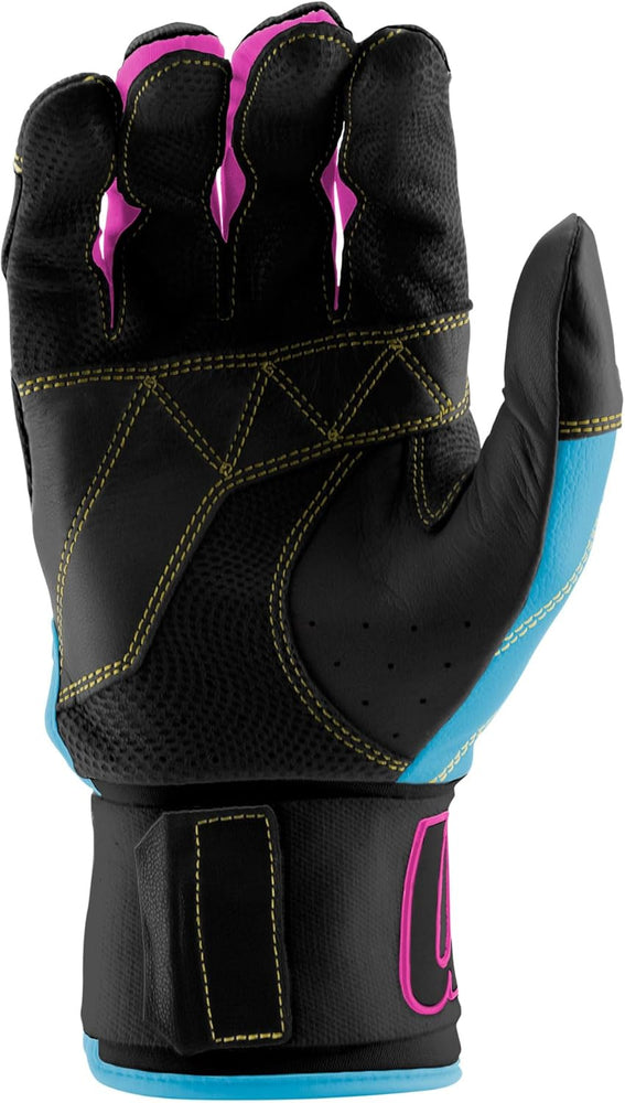 New Marucci Blacksmith Full WRAP Adult Batting Glove V2 Medium Black/Pink/Blue