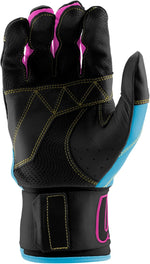 New Marucci Blacksmith Full WRAP Adult Batting Glove V2 Medium Black/Pink/Blue