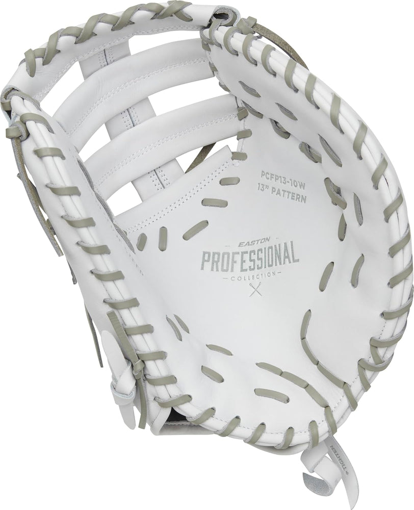 New Easton Professional Collection Fastpitch Softball Glove 13In RHT Wht/Gry