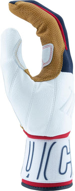 New Marucci Blacksmith Full WRAP Adult Batting Glove V2 Large Navy/Red/White