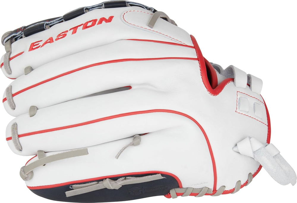 New Easton Professional Collection Fastpitch Softball Glove 12.5" LHT Nvy/Wht/Rd