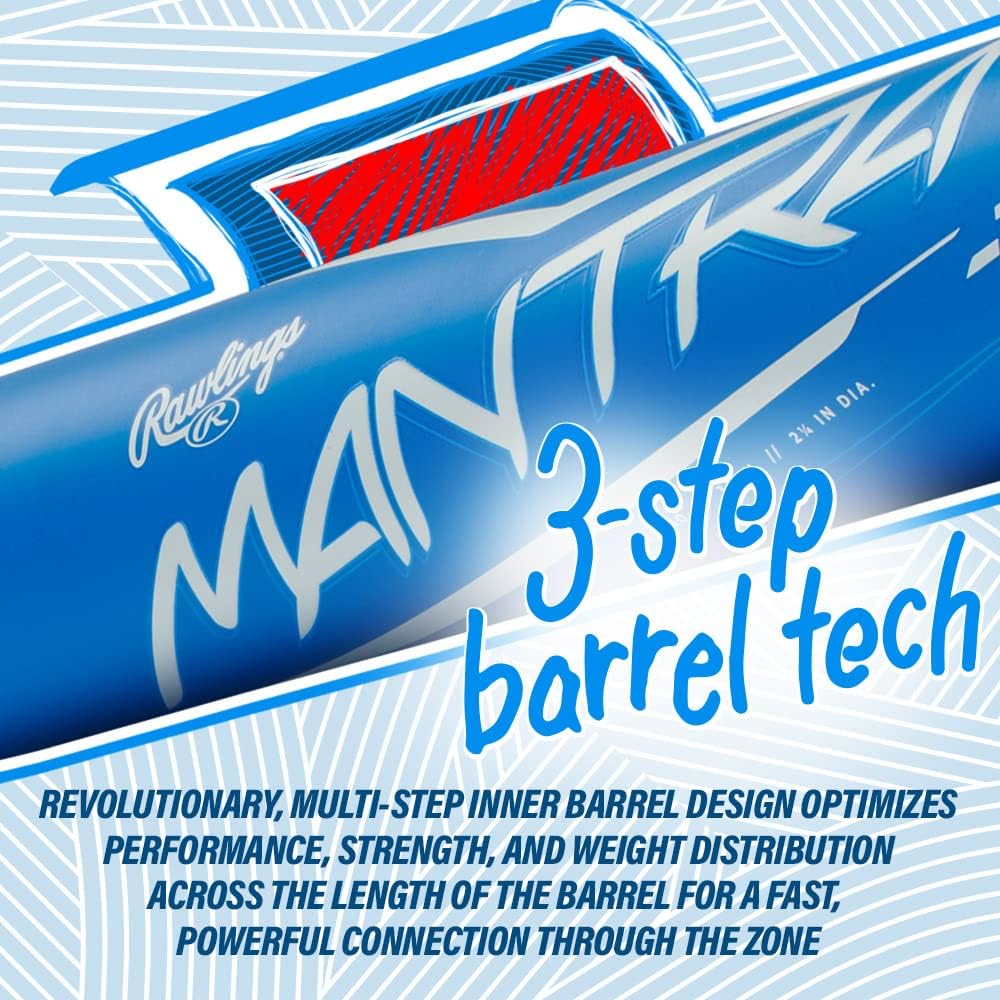 New Rawlings 2023 Mantra -9 Fastpitch Bat Blue/White 2 1/4" Barrel