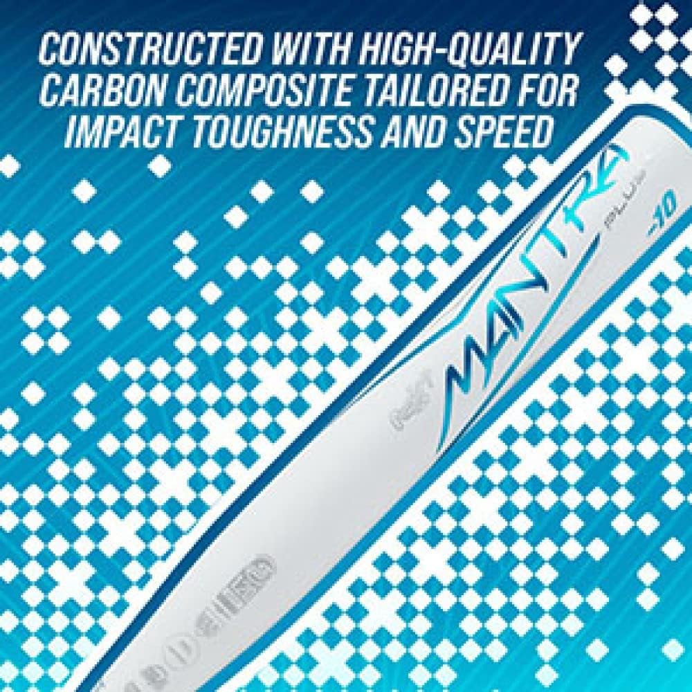 New 2023 Rawlings Mantra+ -10 Fastpitch Softball Bat White/Blue Composite