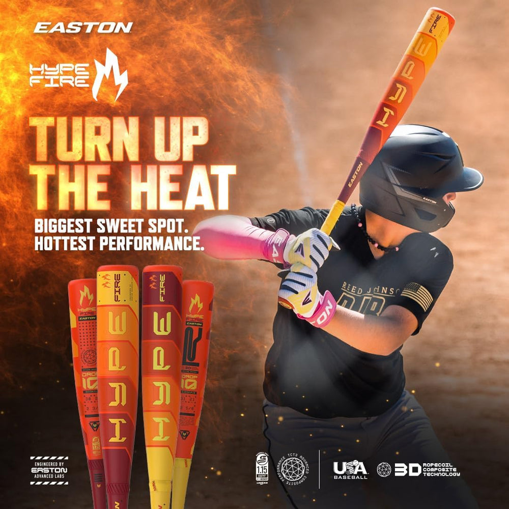 New 2025 Easton Hype Fire USSSA Baseball Bat -8 2 3/4" 2-Piece Composite