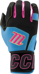 New Marucci Blacksmith Full WRAP Adult Batting Glove V2 Medium Black/Pink/Blue