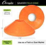 New Other Champion Sports 7.5" Diameter Flexible Saucer Field Cone Orange (18CT)