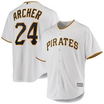 New Majestic International MLB Pittsburg Pirates Chris Archer Jersey L Wht/Gld