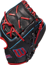 New Wilson A2000 Infield Baseball Gloves Series 11" PFX2 RHT Black/Red/Blue