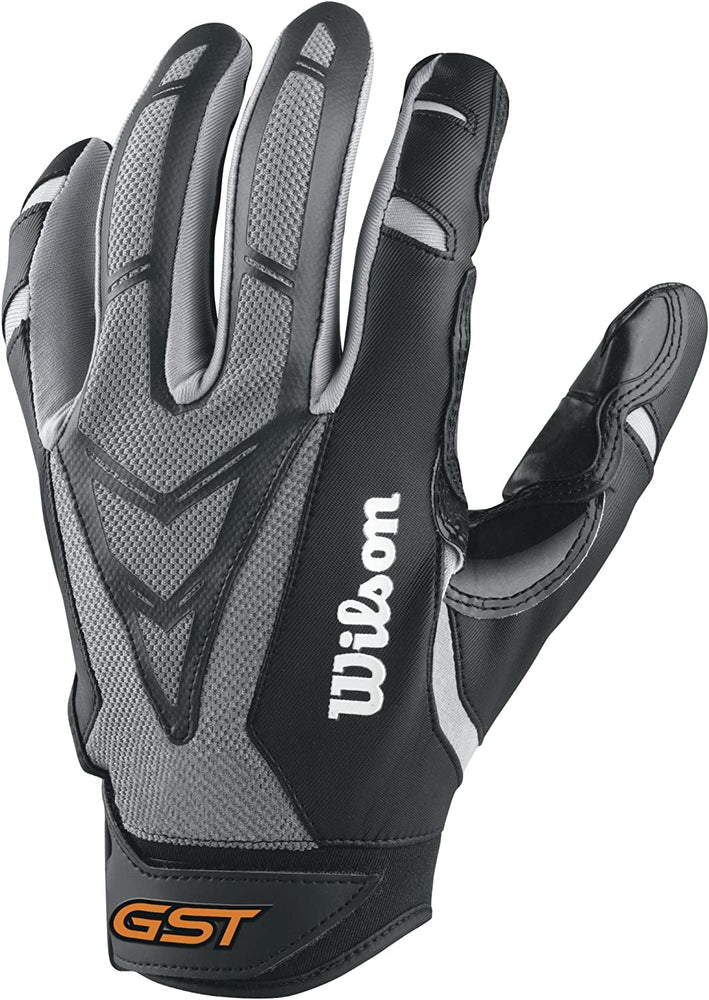 New Wilson Adult GST Skill Recevers Football Gloves Medium Gray/Black