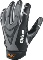 New Wilson Adult GST Skill Recevers Football Gloves Medium Gray/Black