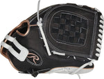 New Rawlings | Heart of The Hide Fastpitch Softball Glove | 12" | Basket Web | Left Hand Throw Black/White/Rose Gold