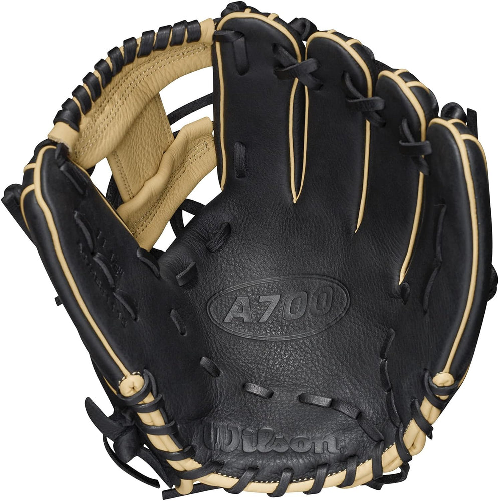 New Wilson 2022 A700 Youth Baseball Glove RHT 11.5 Inch Black/Tan