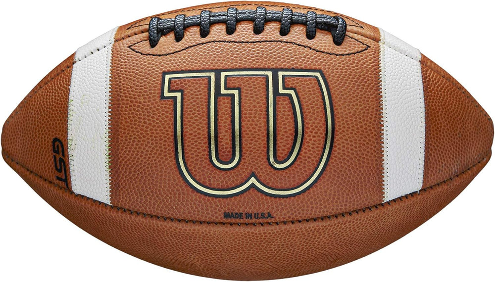 New Wilson GST Official Game Football NCAA Brown/White Ages 14 up