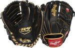 New Rawlings R9 Series Baseball Glove Size 11.5" RHT Black/Gold Infiled