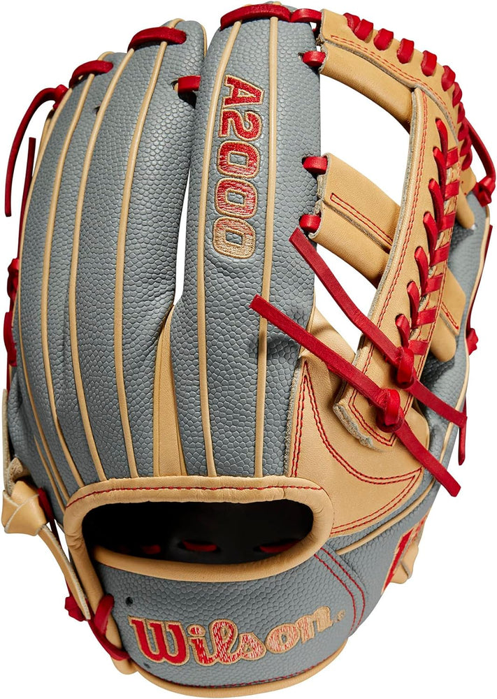 New WILSON A2000 11.75" Infield Baseball Glove RHT Gray/Tan/Red