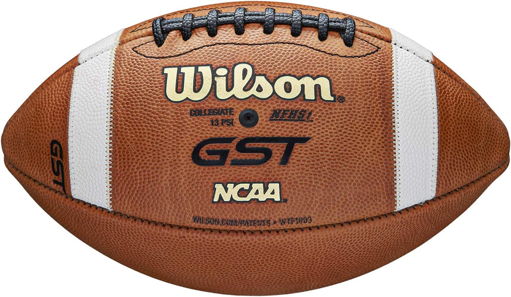 New Wilson GST Official Game Football NCAA Brown/White Ages 14 up