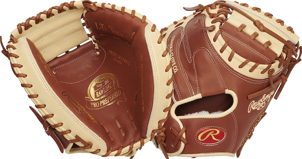 New Rawlings Pro Preferred CM33 33" Catchers Mitt Brown/Camel RHT