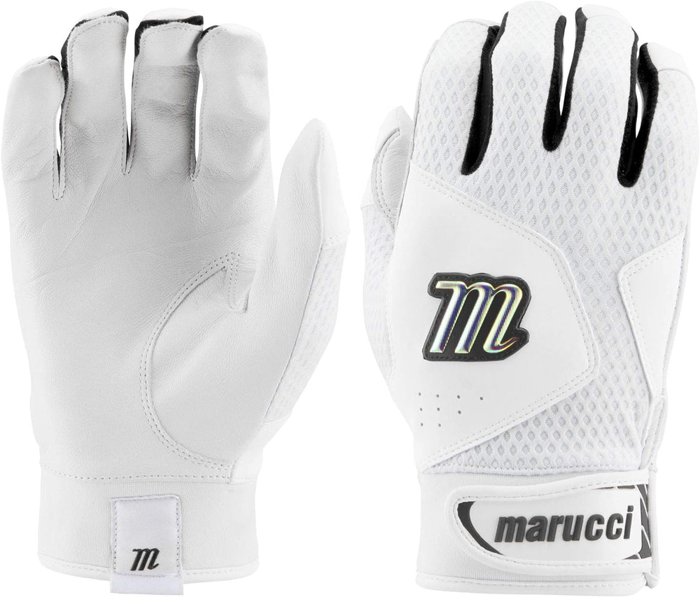 New Marucci 2020 Quest Baseball/Softball Baseball Batting Gloves Yth Small Wh/Bk