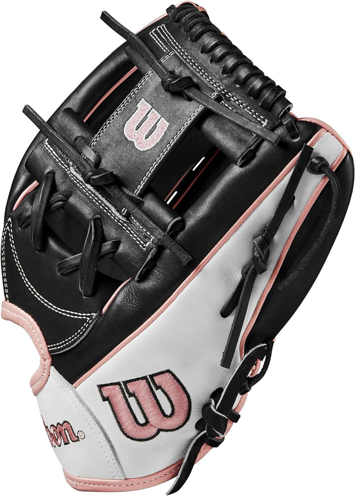 New WILSON 2024 A2000 H12 12” Infield Fastpitch Glove RHT Black/White/Pink