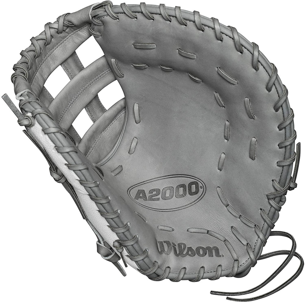 New Wilson A2000 Fastpitch First base Glove RHT Gray/White Superskin