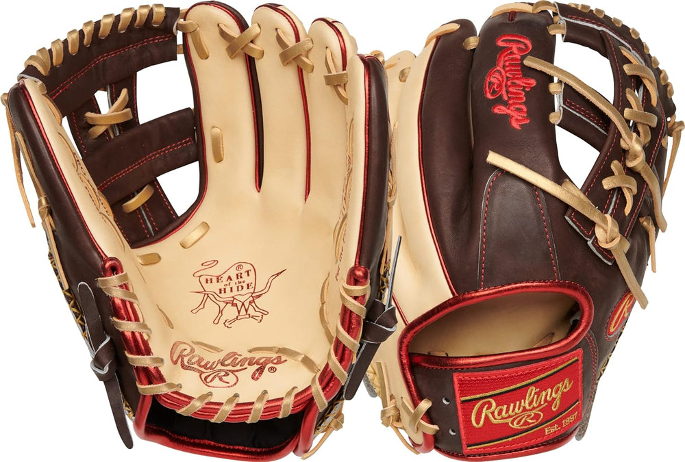 New Rawlings Heart Of The Hide PRO205-32CCH Baseball Glove RHT 11.75" Blk/Rd