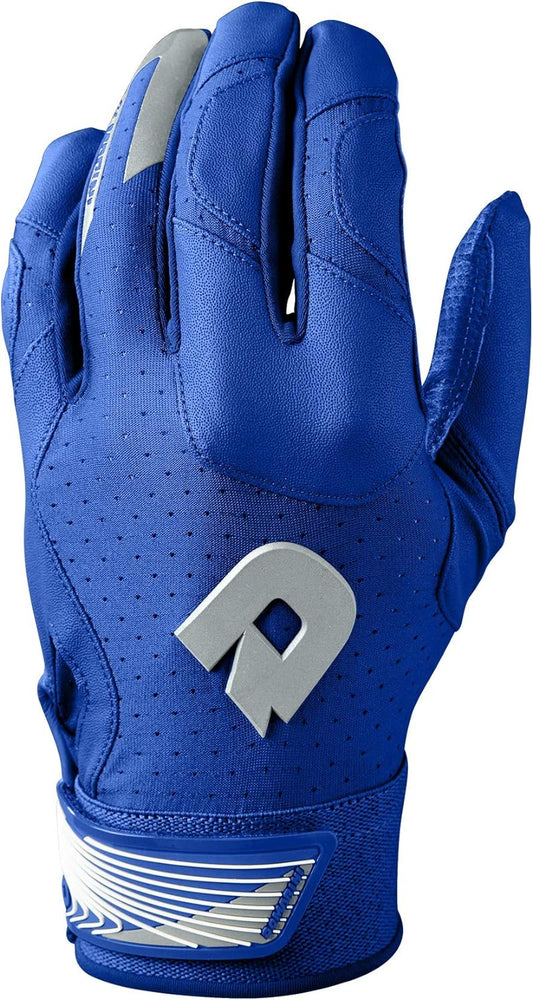 New DeMarini CF Batting Gloves Royal/Gray Large Adult 4 Way Stretch