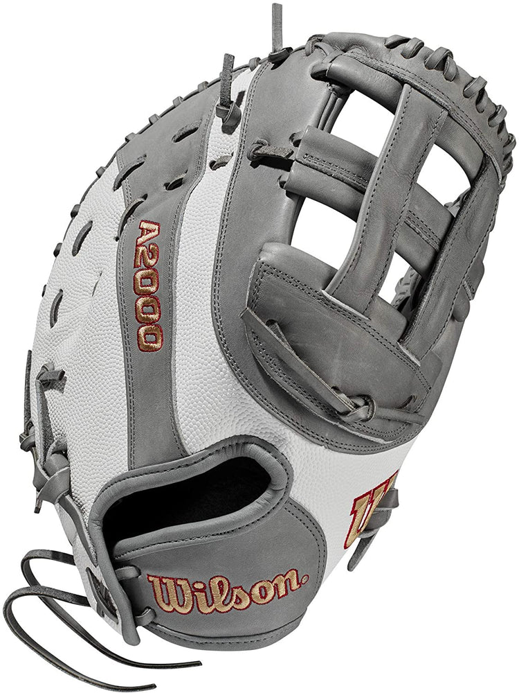 New Wilson A2000 Fastpitch First base Glove RHT Gray/White Superskin