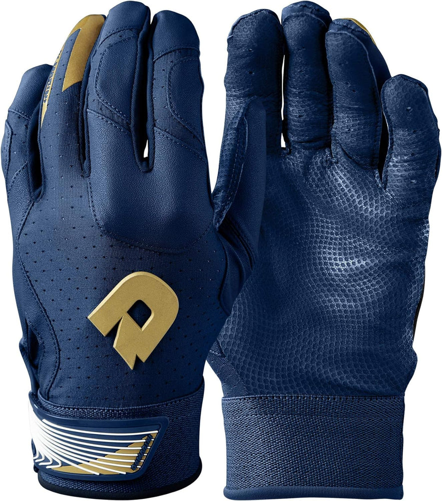 New DeMarini CF Batting Gloves Navy/Gold X-Large Adult 4 Way Stretch