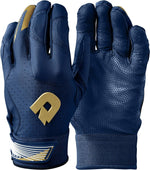 New DeMarini CF Batting Gloves Navy/Gold X-Large Adult 4 Way Stretch