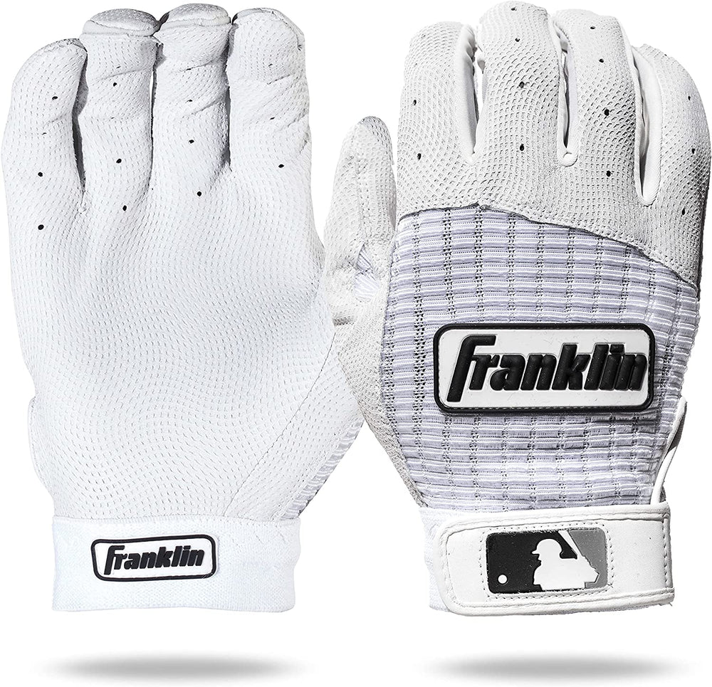 New Franklin Sports MLB Pro Classic Baseball Batting Gloves Adult Small White