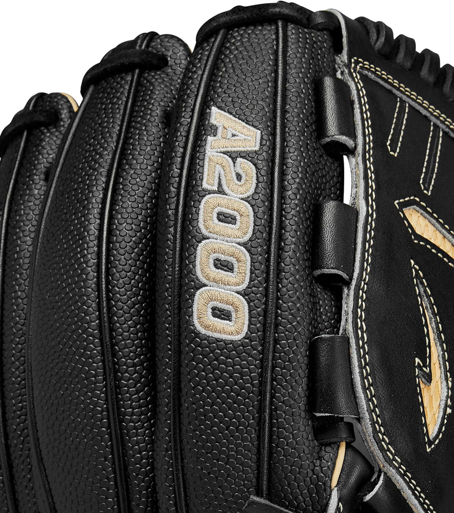 New  Wilson 2024 A2000 B23SS 12” Pitcher’s Baseball Glove - Right Hand Throw, Black/Saddle Tan