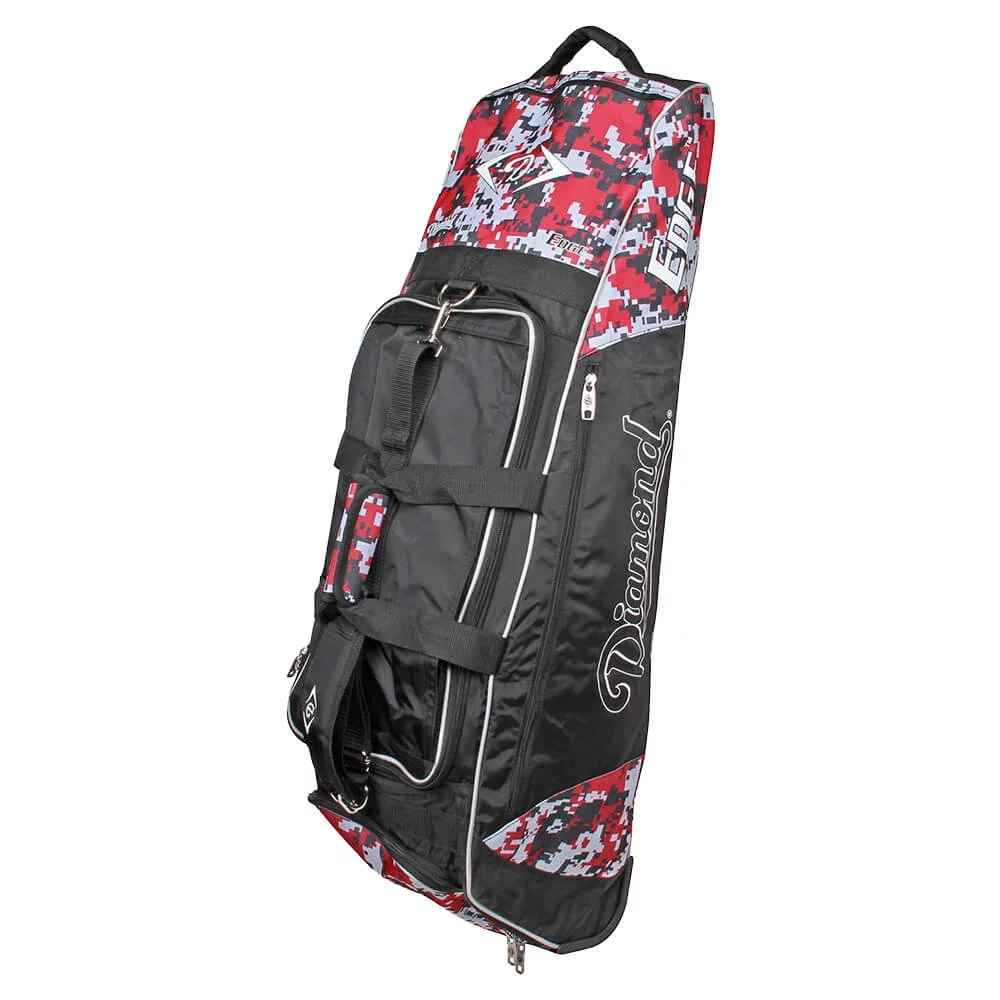New Diamond Edge Wheeled Bat Bag Baseball Red/Camo Size: 36"L x 10"W x 12"H.