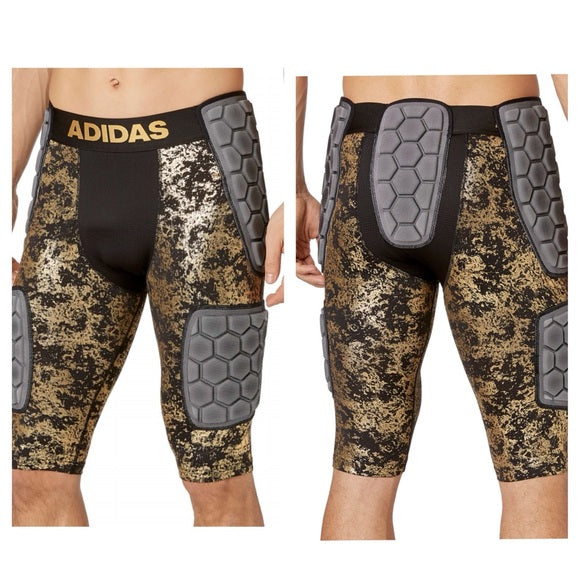 Adidas Adult Techfit Gold Foil 5 Pad Football Girdle Large Black