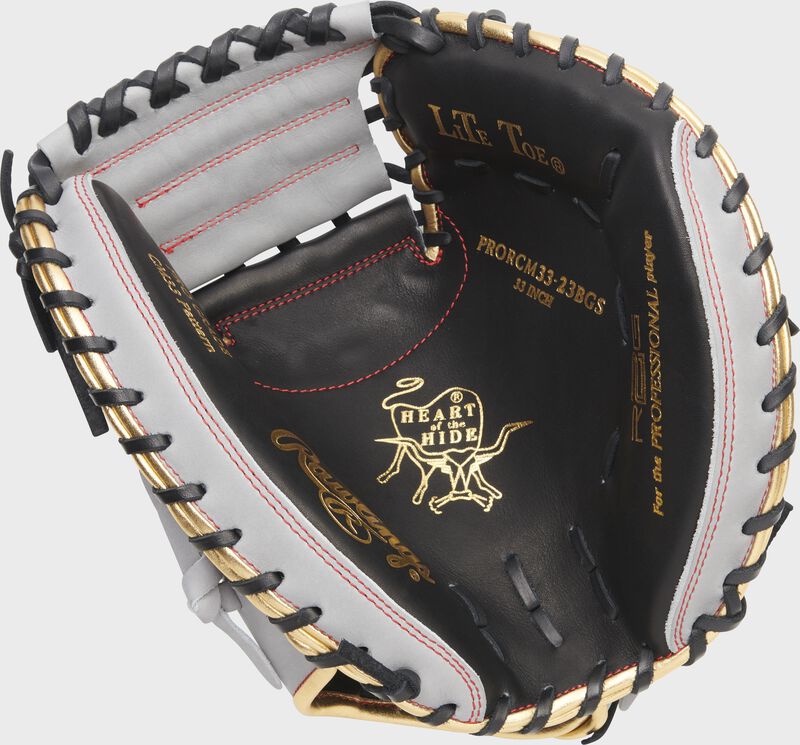 New Rawlings Heart of the Hide R2G 33" Catcher's Mitt Silver/Black/Gold RHT