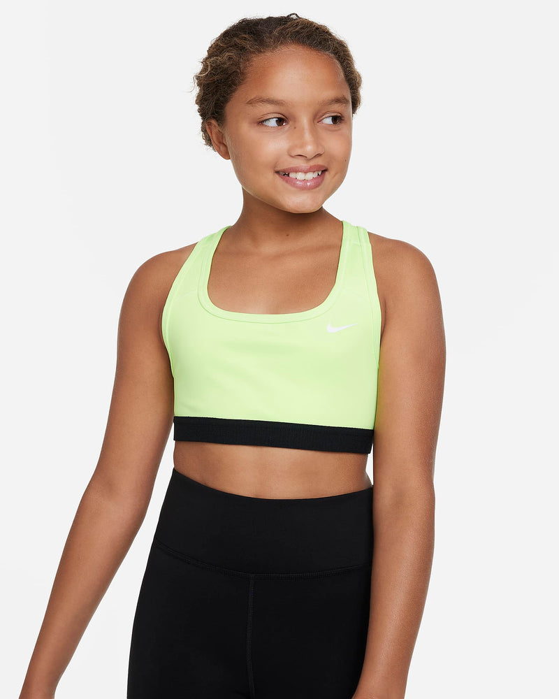 New Nike Swoosh Big Kids' (Girls') Sports Bra Extra Large, Lime