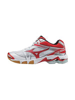 New Mizuno Women's 9.5 Wave Bolt 6 Volleyball-Shoes White/Red/Silver