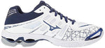 New Mizuno Women 10 Wave Voltage Indoor Court Volleyball Shoe Navy/White/Silvr