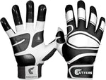 New Cutters Gloves Youth Power Control Baseball Batting Glove Black/White Small