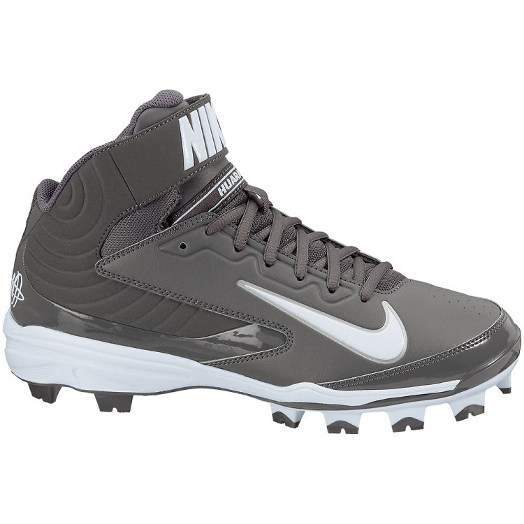 New Nike Huarache Strike Mid MCS Gray/White Size 11 Baseball Cleats 615966