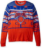 New FOCO NBA Mens Light Up Bluetooth Speaker Sweater Small Orange/Blue