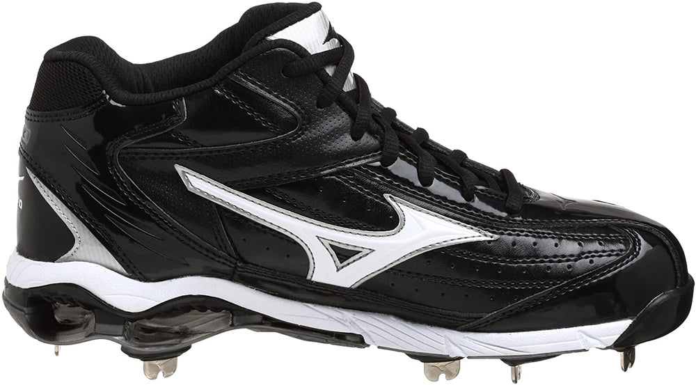 New Mizuno Men's 9 Spike Classic G5 Mid Baseball Cleat Men 6.5 Black/White