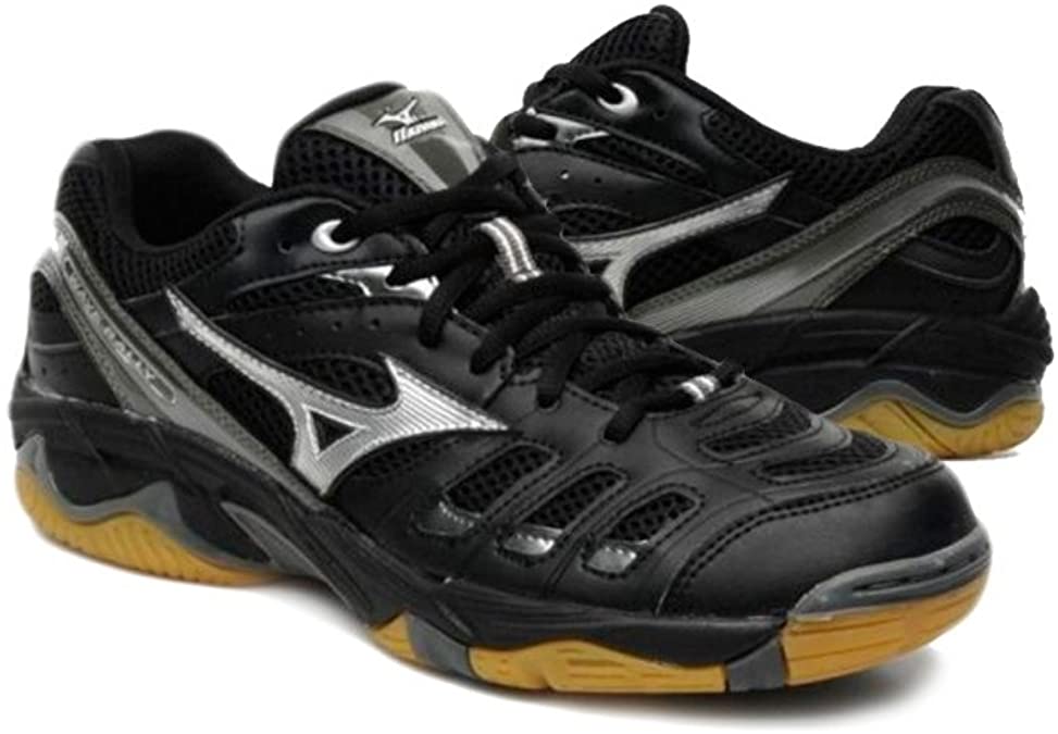 New Mizuno Wave Rally 2 Volleyball Shoes Black/White Womens Size 6