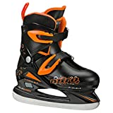 New Lake Placid Boys Nitro 8.8 Adjustable Figure Ice Skate Blk/Org 4-7